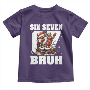 Funny Christmas Six Seven Bruh Toddler T Shirt Dabbing Santa TS11 Purple Print Your Wear