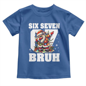 Funny Christmas Six Seven Bruh Toddler T Shirt Dabbing Santa TS11 Royal Blue Print Your Wear
