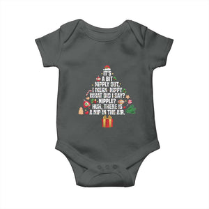 Funny Christmas Movie Baby Onesie Its A Bit Nipply Out Nipply Out Xmas Vacation Holiday TS11 Dark Heather Print Your Wear