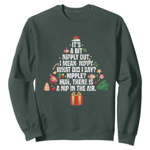 Funny Christmas Movie Sweatshirt Its A Bit Nipply Out Nipply Out Xmas Vacation Holiday TS11 Dark Forest Green Print Your Wear