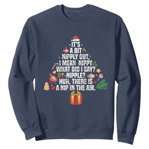 Funny Christmas Movie Sweatshirt Its A Bit Nipply Out Nipply Out Xmas Vacation Holiday TS11 Navy Print Your Wear