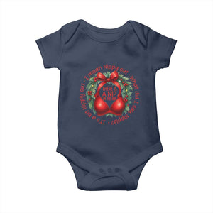 Funny Christmas Movie Baby Onesie Its A Bit Nipply Out I Mean Nippy Out What Did I Say Nipple TS11 Navy Print Your Wear