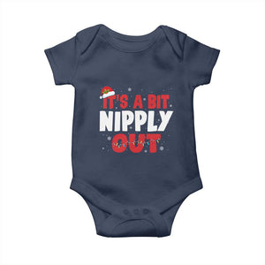 Funny Christmas Movie Baby Onesie It's A Bit Nipply Out Xmas Vacation Holiday TS11 Navy Print Your Wear