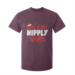 Funny Christmas Movie T Shirt For Kid It's A Bit Nipply Out Xmas Vacation Holiday TS11 Maroon Print Your Wear