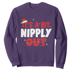 Funny Christmas Movie Sweatshirt It's A Bit Nipply Out Xmas Vacation Holiday TS11 Purple Print Your Wear