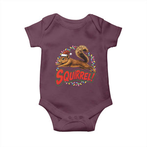 Funny Christmas Squirrel Baby Onesie Xmas Vacation Holiday Movie TS11 Maroon Print Your Wear