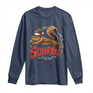 Funny Christmas Squirrel Long Sleeve Shirt Xmas Vacation Holiday Movie TS11 Navy Print Your Wear