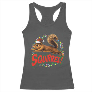 Funny Christmas Squirrel Racerback Tank Top Xmas Vacation Holiday Movie TS11 Dark Heather Print Your Wear