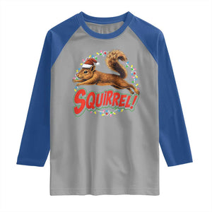 Funny Christmas Squirrel Raglan Shirt Xmas Vacation Holiday Movie TS11 Sport Gray Royal Print Your Wear