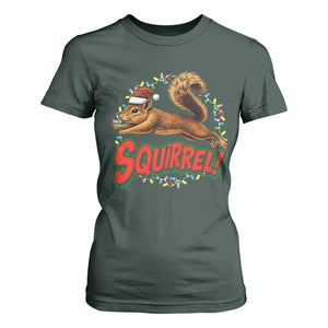 Funny Christmas Squirrel T Shirt For Women Xmas Vacation Holiday Movie TS11 Dark Forest Green Print Your Wear