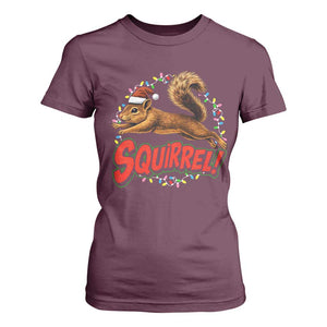 Funny Christmas Squirrel T Shirt For Women Xmas Vacation Holiday Movie TS11 Maroon Print Your Wear