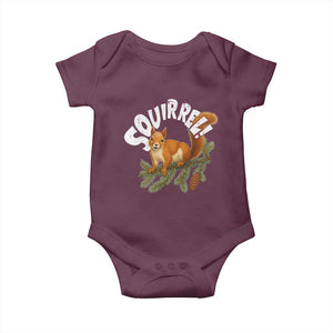 Funny Christmas Squirrel Baby Onesie Xmas Vacation Holiday Movie Pine Tree TS11 Maroon Print Your Wear