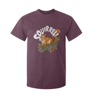 Funny Christmas Squirrel T Shirt For Kid Xmas Vacation Holiday Movie Pine Tree TS11 Maroon Print Your Wear