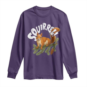 Funny Christmas Squirrel Long Sleeve Shirt Xmas Vacation Holiday Movie Pine Tree TS11 Purple Print Your Wear