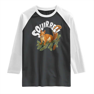 Funny Christmas Squirrel Raglan Shirt Xmas Vacation Holiday Movie Pine Tree TS11 Black White Print Your Wear