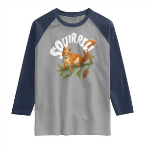 Funny Christmas Squirrel Raglan Shirt Xmas Vacation Holiday Movie Pine Tree TS11 Sport Gray Navy Print Your Wear