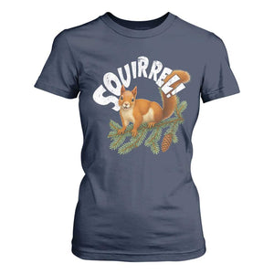Funny Christmas Squirrel T Shirt For Women Xmas Vacation Holiday Movie Pine Tree TS11 Navy Print Your Wear