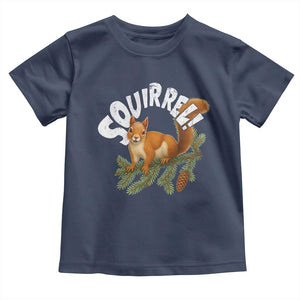 Funny Christmas Squirrel Toddler T Shirt Xmas Vacation Holiday Movie Pine Tree TS11 Navy Print Your Wear