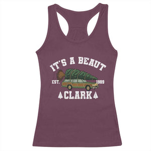 Its A Beaut Clark Racerback Tank Top Funny Christmas Vacation Holiday Movie TS11 Maroon Print Your Wear