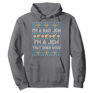 Funny Jewish Hanukkah Hoodie I Am A Bad Jew I Am A Jew That Does Good TS11 Charcoal Print Your Wear