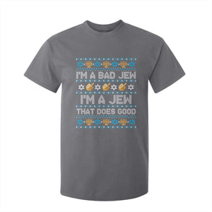 Funny Jewish Hanukkah T Shirt For Kid I Am A Bad Jew I Am A Jew That Does Good TS11 Charcoal Print Your Wear