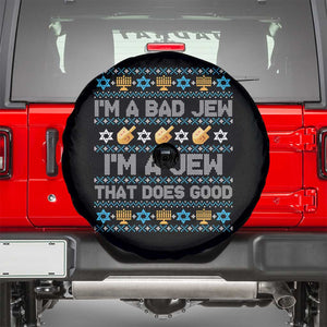 Funny Jewish Hanukkah Spare Tire Cover I Am A Bad Jew I Am A Jew That Does Good TS11 Black Print Your Wear