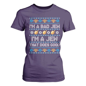 Funny Jewish Hanukkah T Shirt For Women I Am A Bad Jew I Am A Jew That Does Good TS11 Purple Print Your Wear