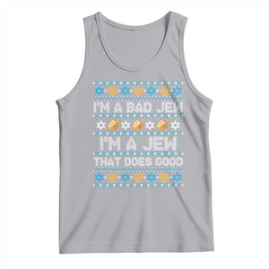 Funny Jewish Hanukkah Tank Top I Am A Bad Jew I Am A Jew That Does Good TS11 Athletic Heather Print Your Wear