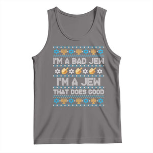 Funny Jewish Hanukkah Tank Top I Am A Bad Jew I Am A Jew That Does Good TS11 Deep Heather Print Your Wear
