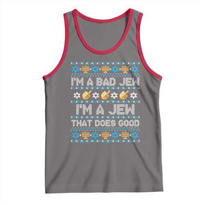Funny Jewish Hanukkah Tank Top I Am A Bad Jew I Am A Jew That Does Good TS11 Deep Heather Red Print Your Wear