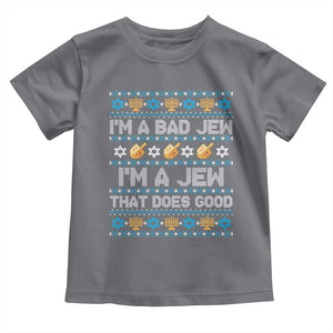 Funny Jewish Hanukkah Toddler T Shirt I Am A Bad Jew I Am A Jew That Does Good TS11 Charcoal Print Your Wear