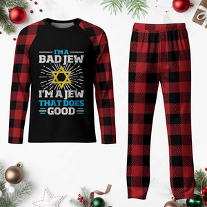 Funny Jewish Plaid Pajama Set I Am A Bad Jew I Am A Jew That Does Good TS11 Buffalo Plaid Print Your Wear