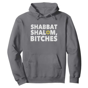 Funny Hanukkah Shabbat Shalom Bitches Hoodie Star Of David TS11 Charcoal Print Your Wear