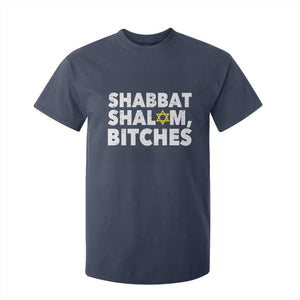 Funny Hanukkah Shabbat Shalom Bitches T Shirt For Kid Star Of David TS11 Navy Print Your Wear