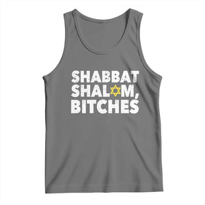 Funny Hanukkah Shabbat Shalom Bitches Tank Top Star Of David TS11 Black Heather Print Your Wear