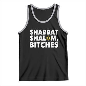 Funny Hanukkah Shabbat Shalom Bitches Tank Top Star Of David TS11 Black Athletic Heather Print Your Wear