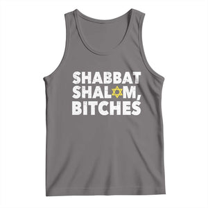 Funny Hanukkah Shabbat Shalom Bitches Tank Top Star Of David TS11 Deep Heather Print Your Wear