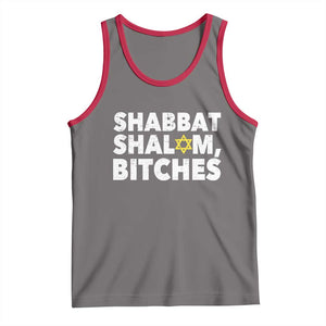 Funny Hanukkah Shabbat Shalom Bitches Tank Top Star Of David TS11 Deep Heather Red Print Your Wear