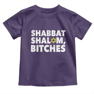 Funny Hanukkah Shabbat Shalom Bitches Toddler T Shirt Star Of David TS11 Purple Print Your Wear