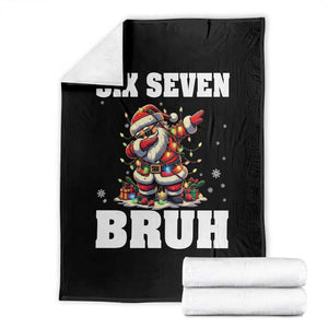 Funny Christmas 67 Six Seven Bruh Throw Blanket Dabbing Santa TS11 Black Print Your Wear