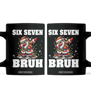 Funny Christmas 67 Six Seven Bruh Coffee Mug Dabbing Santa TS11 Black Print Your Wear