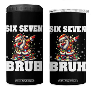 Funny Christmas 67 Six Seven Bruh 4 in 1 Can Cooler Tumbler Dabbing Santa TS11 One Size: 16 oz Black Print Your Wear