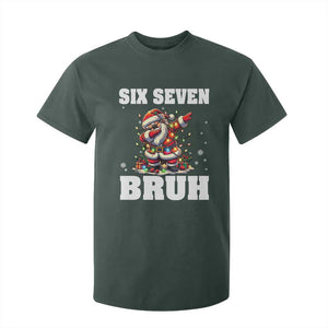 Funny Christmas 67 Six Seven Bruh T Shirt For Kid Dabbing Santa TS11 Dark Forest Green Print Your Wear