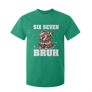 Funny Christmas 67 Six Seven Bruh T Shirt For Kid Dabbing Santa TS11 Irish Green Print Your Wear