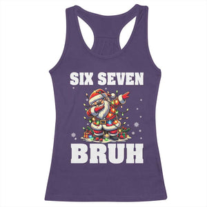 Funny Christmas 67 Six Seven Bruh Racerback Tank Top Dabbing Santa TS11 Purple Print Your Wear