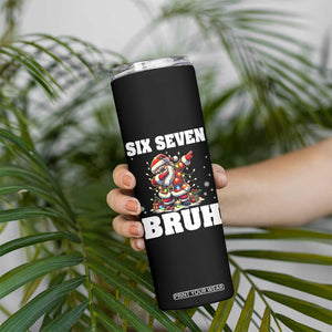 Funny Christmas 67 Six Seven Bruh Skinny Tumbler Dabbing Santa TS11 Print Your Wear