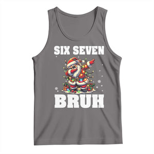 Funny Christmas 67 Six Seven Bruh Tank Top Dabbing Santa TS11 Deep Heather Print Your Wear