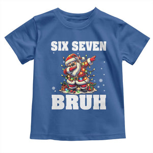 Funny Christmas 67 Six Seven Bruh Toddler T Shirt Dabbing Santa TS11 Royal Blue Print Your Wear