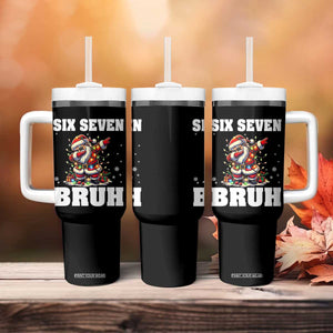 Funny Christmas 67 Six Seven Bruh Tumbler With Handle Dabbing Santa TS11 Print Your Wear