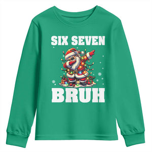 Funny Christmas 67 Six Seven Bruh Youth Sweatshirt Dabbing Santa TS11 Irish Green Print Your Wear